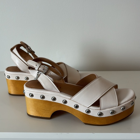 NIB Astor Semi MatteCalf Chalk clog Sandals. Size 7M. - Picture 7 of 12